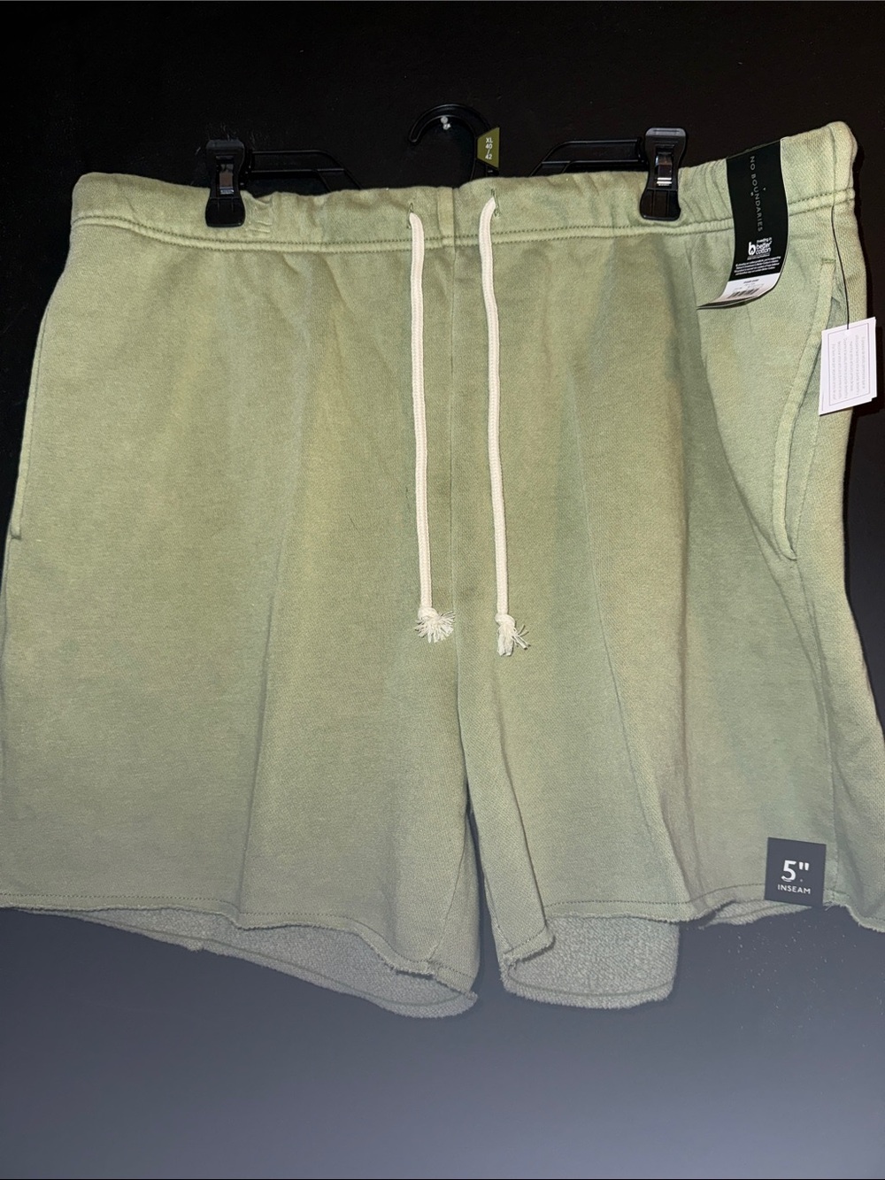 Men's Olive Green Terry Cloth Drawstring Shorts size XL 40/42